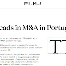 TTR: PLMJ leads in M&A in Portugal